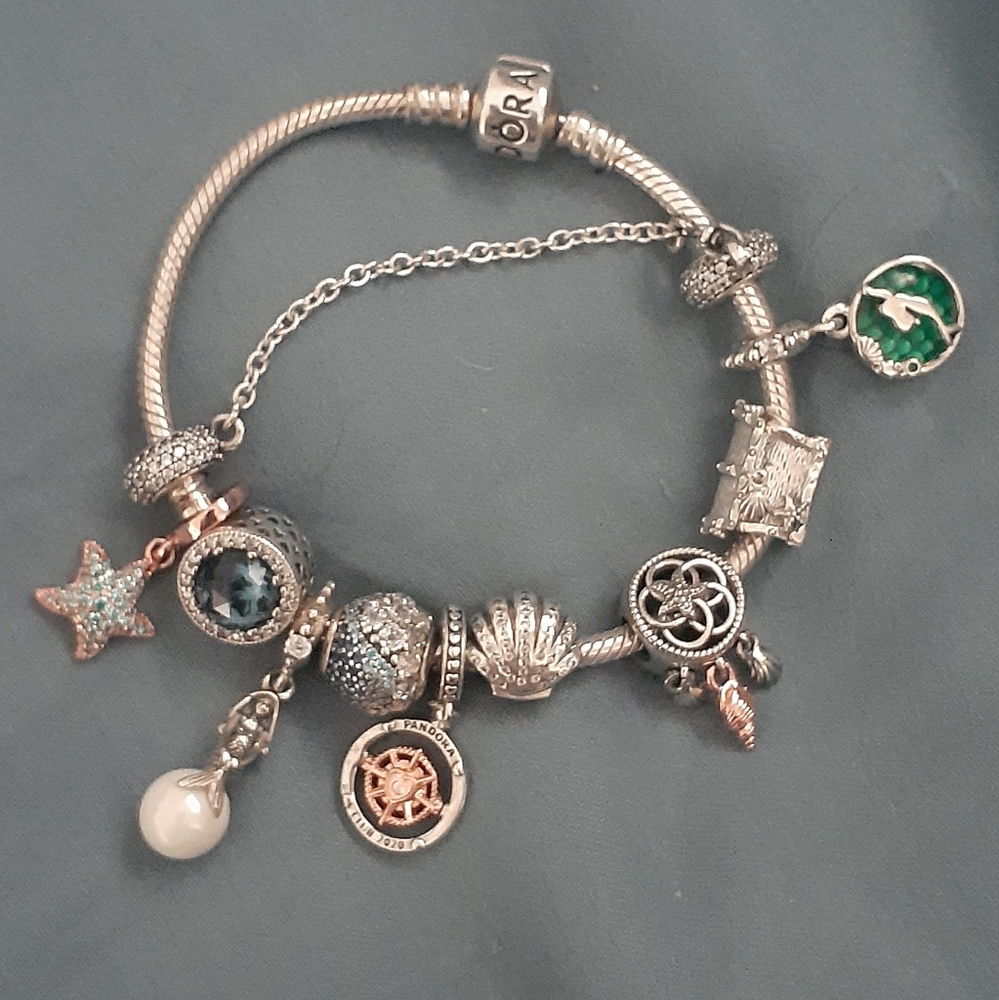 Pandora Oceanic themed charm bracelet.
